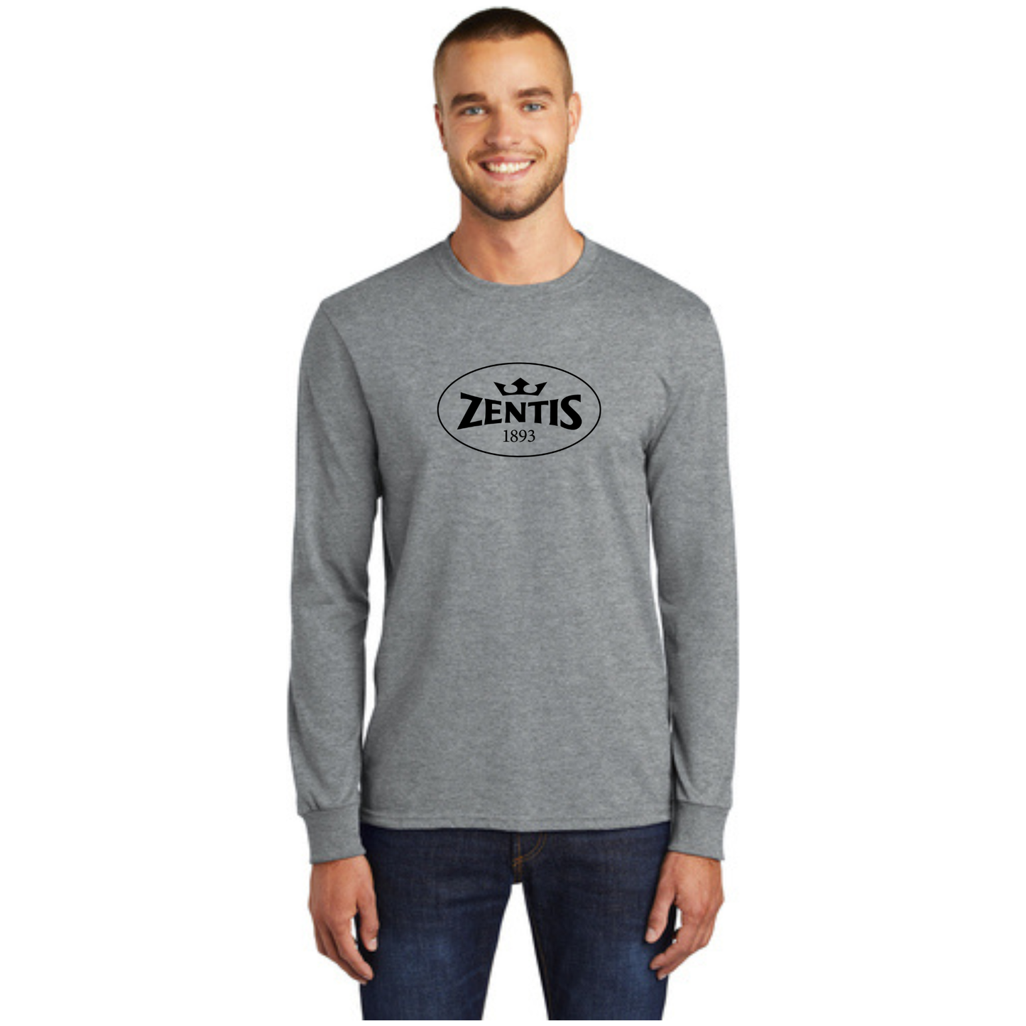 Port & Company® Long Sleeve Core Blend Tee - Full Front - PC55LS
