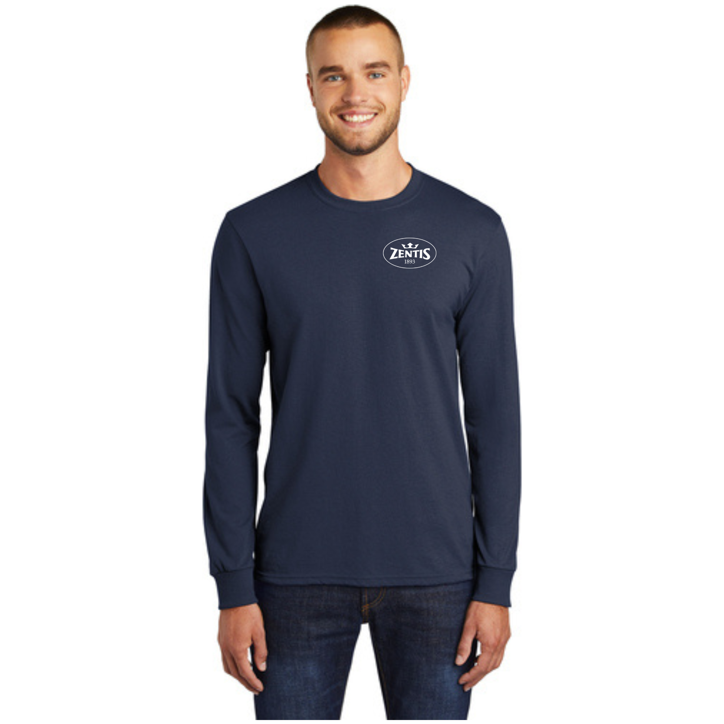 Port & Company® Long Sleeve Core Blend Tee - Left Chest - PC55LS