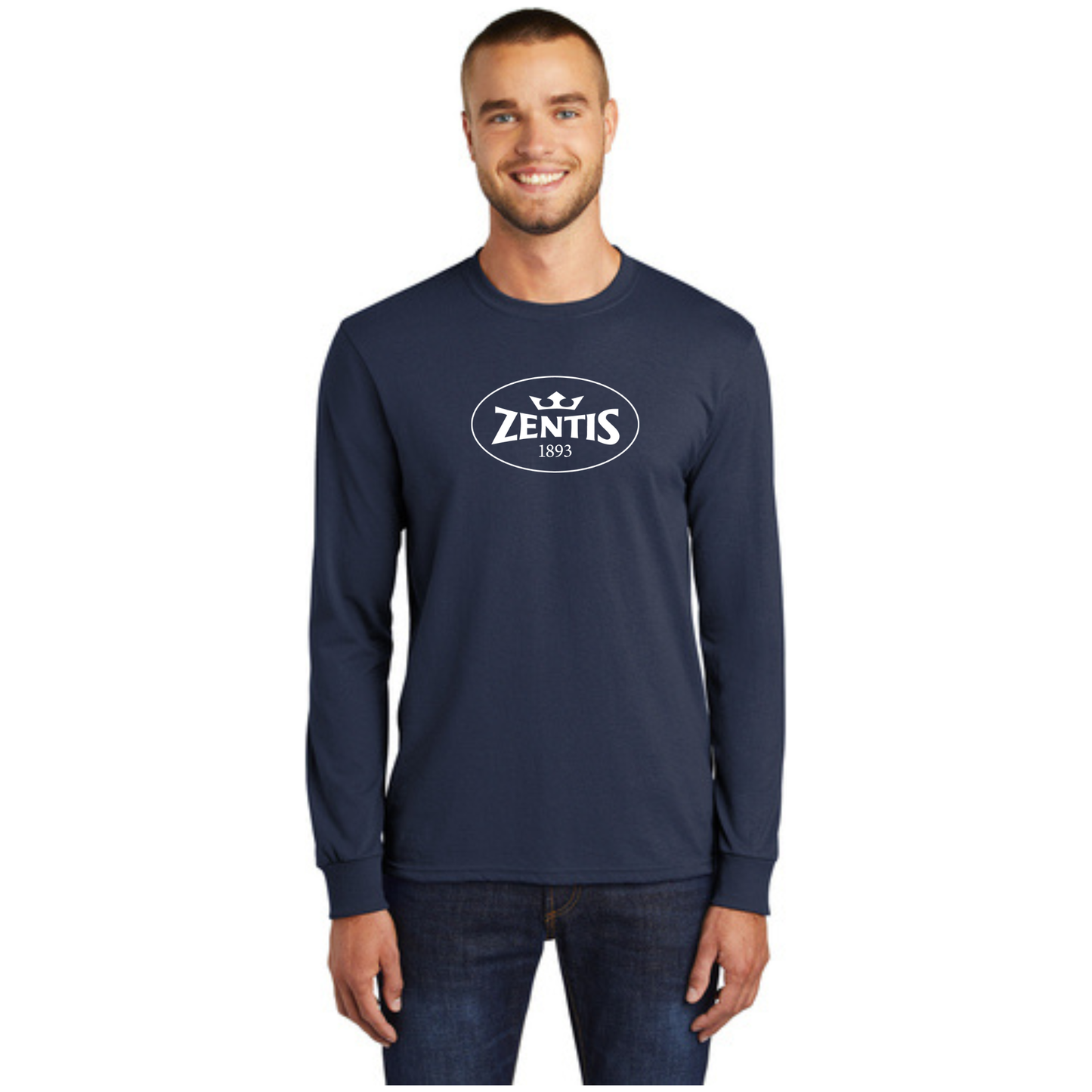 Port & Company® Long Sleeve Core Blend Tee - Full Front - PC55LS